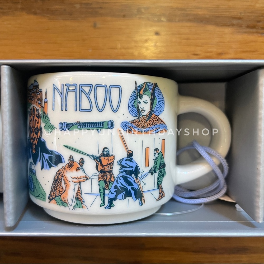 Disney x Starbucks STAR WARS Mug Ornament Set Nevarro, Naboo and Ahch-To - Picture 3 of 4